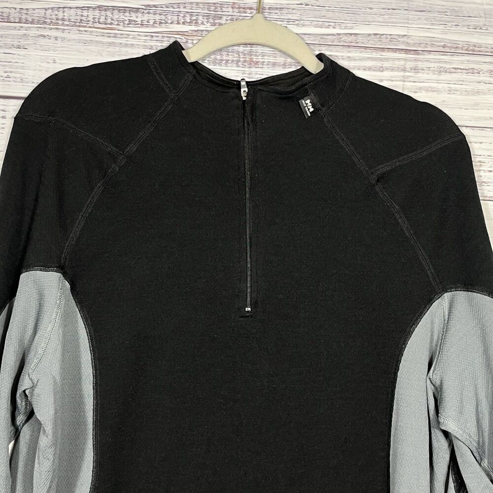 Helly Hansen 1/4 Zip Wool Blend Base Layer Pullover Shirt Black Men’s XXL